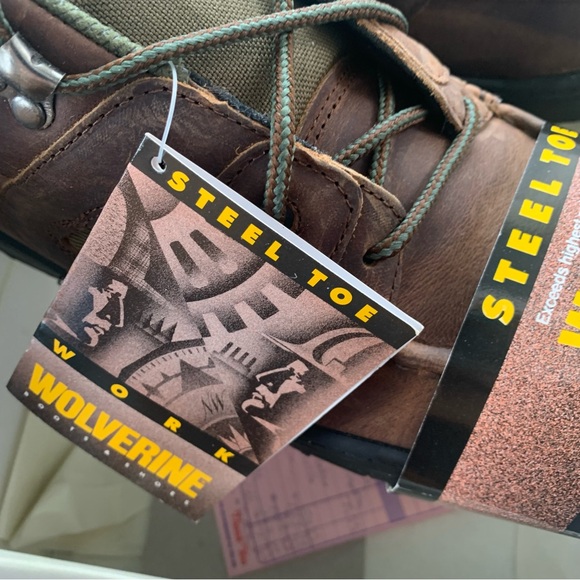 Wolverine Men's Brown and Olive Steel Toe Boots (Size 11M) NWT - Picture 3 of 11